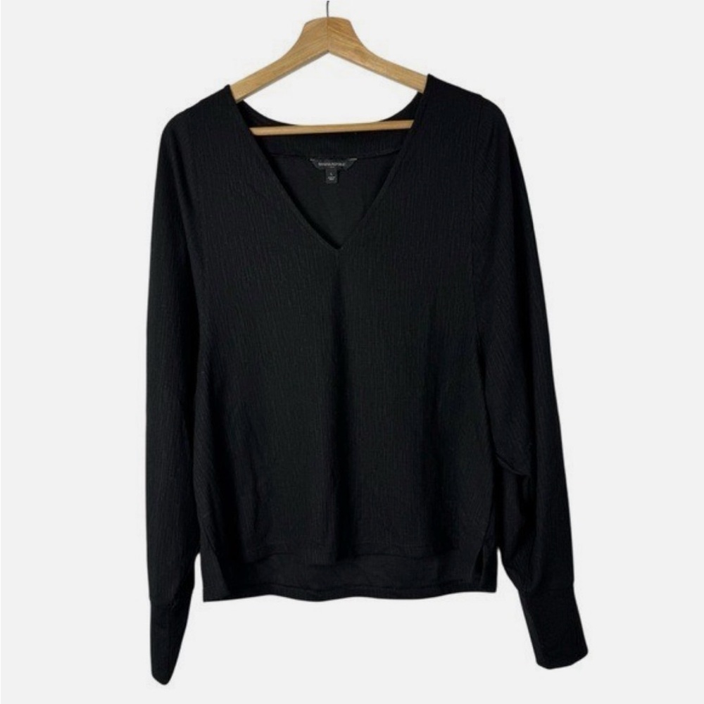 Banana Republic Forest Green V-Neck Textured Women's Top